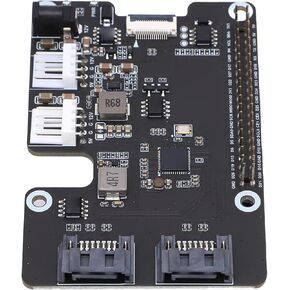 محول PCIe إلى 2 Serial ATA، بديل كابل 16 Pin لـ RasPi 5 مع مؤشرات LED مزدوجة، يدعم Serial ATA HDD 2.5 3.5 بوصة in Kuwait