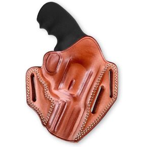 حافظة حزام Masc Premium The Ultimate Leather Pancake OWB مفتوحة من الأعلى، King Cobra/Viper 357 Mag 6-Shot 3 بوصة، رسم باليد اليمنى، لون بني #1631# in Kuwait