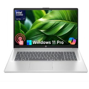 HP Touchscreen Laptop, Intel Ultra 7 255U 12-Core(Beat Core 7 150U), 17.3 Inch HD+ Anti-Glare 250 nit Display, 16GB DDR5, 1TB SSD, Copilot AI, Backlit KB, Long Battery, Windows11 Pro, w/Accessories in Kuwait