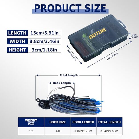 رؤوس السباحة من Goture، رؤوس رقص 3/8oz لصيد الأسماك، رقصات الجهير الواقية من الأعشاب، رقصة متجنبة من السيليكون بدون الأعشاب مع خطاف حاد للباس، سمك السلمون المرقط، الكرابي، البيك، المياه العذبة، 5 ألوان لصيد الأسماك مع صندوق معالجة in Saudi Arabia