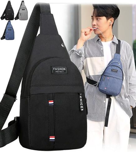 Small Sling Crossbody Bag - Fashion Backpack for Women Men, Cloth Chest Casual Bag for Travel Sports Hiking, Zipper Closure in Saudi Arabia