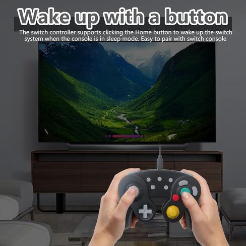وحدة تحكم مكعبة الألعاب اللاسلكية من Qblahip Black Retro لجهاز Nintendo Switch & P-C - تتميز بوظائف احترافية حديثة: جيروسكوبي 6 محاور، توربو، إيقاظ بزر واحد وإشعال تلقائي in Saudi Arabia