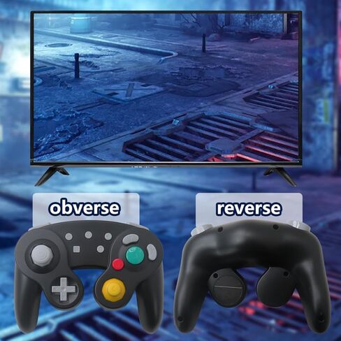 وحدة تحكم مكعبة الألعاب اللاسلكية من Qblahip Black Retro لجهاز Nintendo Switch & P-C - تتميز بوظائف احترافية حديثة: جيروسكوبي 6 محاور، توربو، إيقاظ بزر واحد وإشعال تلقائي in Saudi Arabia