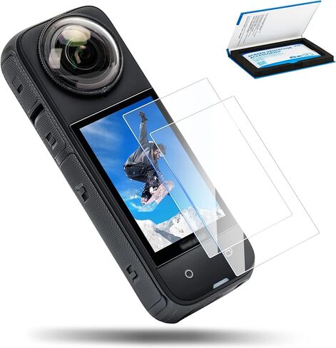 JJC 2Pcs Screen Protector for Insta360 X5,2 Packs LCD Screen Tempered Glass LCD Display Film for Insta360 X5 X4,Curved Edge for Seamless Fit,Ultra HD, 9H Hardness,Scratch Resistant, Anti-Bubble in Saudi Arabia