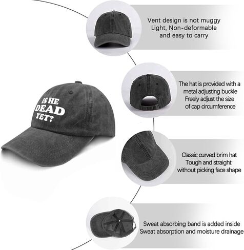 is He Dead Yet Hat Women Funny Baseball Hats Funny Gifts in Saudi Arabia