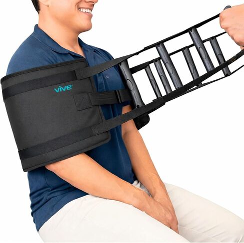 حبال نقل Vive - حزام مشية مبطن للمساعدة - رفع المريض عالي التحمل مع الأشرطة - الوقوف على الحركة ومساعدة الرفع للمعاقين وكبار السن والمصابين - التحرك بأمان من السرير والكرسي المتحرك in Saudi Arabia