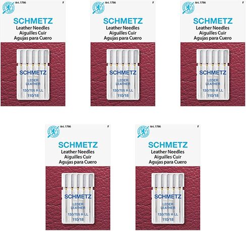 SCHMETZ Leather Sewing Machine Needles – Heavy Duty Specialty Supplies, Size 110/18, 5-Needle Cards, Pack of 1 in Saudi Arabia