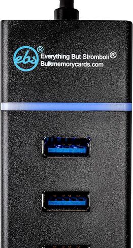 Everything But Stromboli 4-Port USB 3.0 Type-A Flash Drive Hub 3.0 USB 20 inch Cable, Tool Free Type, Read/Write speeds up to 600MB/s, Works with Samsung, PNY, Kingston, SanDisk Thumb Drives in Saudi Arabia
