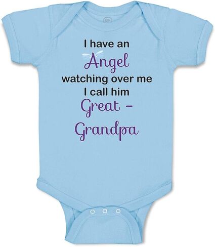 Cute Rascals Baby Bodysuit I Have An Angel Watching over Me. I Call Him Great Grandpa Funny Cotton in Saudi Arabia