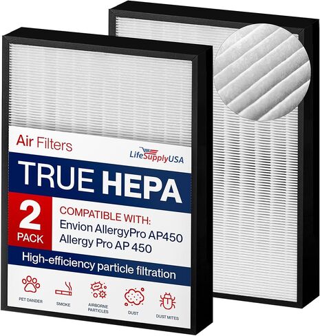 LifeSupplyUSA HEPA Filter Replacement Compatible with Envion AllergyPro Allergy Pro AP450 AP 450 in Saudi Arabia