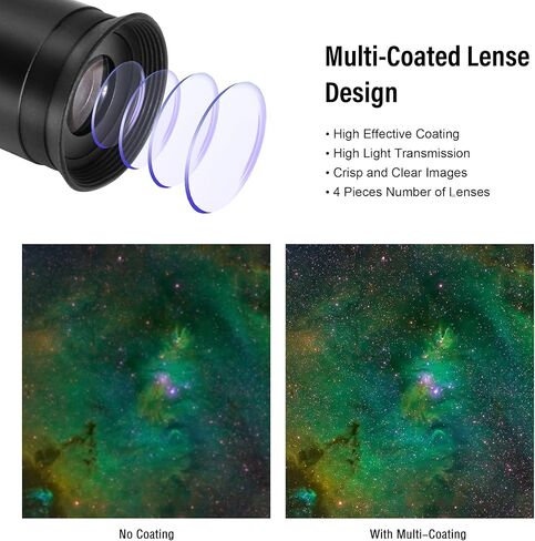 Astromania 12.5mm 1.25 Inch Plossl Telescope Eyepiece - Bundle with - 4mm/20mm 1.25 Inch Plossl Telescope Eyepiece in Saudi Arabia