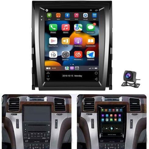 ستيريو سيارة بشاشة لمس 9.7 بوصة مناسب لـ Escalade2007-2014، Slakerbe 2G+32G Android 13 مشغل الوسائط المتعددة مع CarPlay Android Auto اللاسلكي، كاميرا احتياطية، وحدة رأس الملاحة GPS in Kuwait