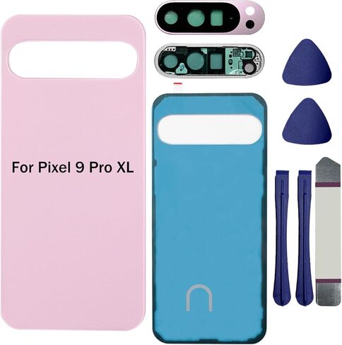 استبدال الزجاج الخلفي لهاتف Pixel 9 Pro XL متوافق مع Google Pixel 9 Pro XL 5G غطاء خلفي زجاجي للباب مع عدسة الكاميرا، وأشرطة التثبيت المسبق ومجموعات الأدوات (ليس لـ Pixel 9/9 Pro)-سبج in Kuwait