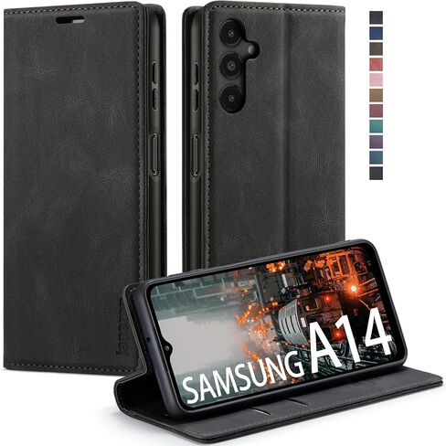 Samsung Galaxy A14 5G Wallet Case with Card Holder [RFID Blocking] Kickstand Magnetic,Leather Flip Case Wallet for Samsung Galaxy A14 5G 6.6 Inch (Black) in Saudi Arabia