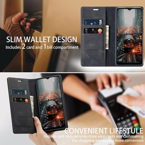 Samsung Galaxy A14 5G Wallet Case with Card Holder [RFID Blocking] Kickstand Magnetic,Leather Flip Case Wallet for Samsung Galaxy A14 5G 6.6 Inch (Black) in Saudi Arabia