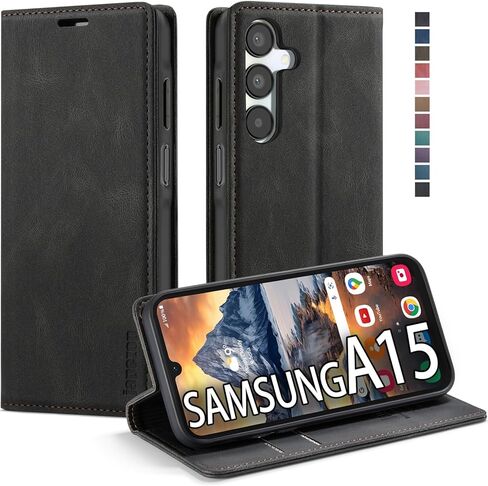 Samsung Galaxy A14 5G Wallet Case with Card Holder [RFID Blocking] Kickstand Magnetic,Leather Flip Case Wallet for Samsung Galaxy A14 5G 6.6 Inch (Black) in Saudi Arabia