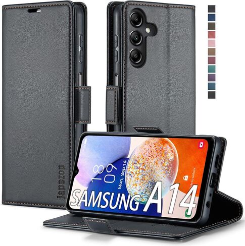 Samsung Galaxy A14 5G Wallet Case with Card Holder [RFID Blocking] Kickstand Magnetic,Leather Flip Case Wallet for Samsung Galaxy A14 5G 6.6 Inch (Black) in Saudi Arabia
