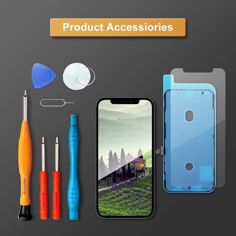 بديل شاشة LL TRADER لهاتف iPhone 12 Pro Max مقاس 6.7 بوصات LCD Retina FHD ومحول رقمي لشاشة تعمل باللمس مع مجموعة أدوات إصلاح، وشريط مقاوم للماء، وشاشة Protoctor 2025 USA New Model in Kuwait