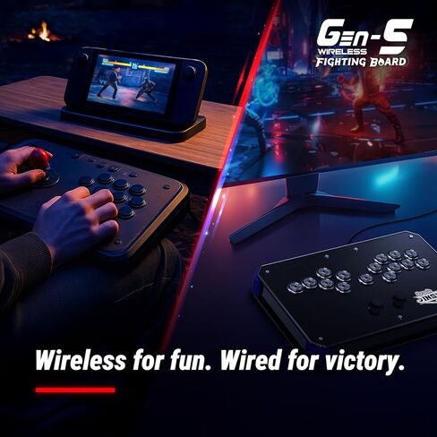 Brook Gaming Gen5W Fighting Board – Wireless Compatible Controller Board for P5, PC & Steam Deck | Ultra-Low Latency | Turbo, Macro & RGB Customization in Saudi Arabia