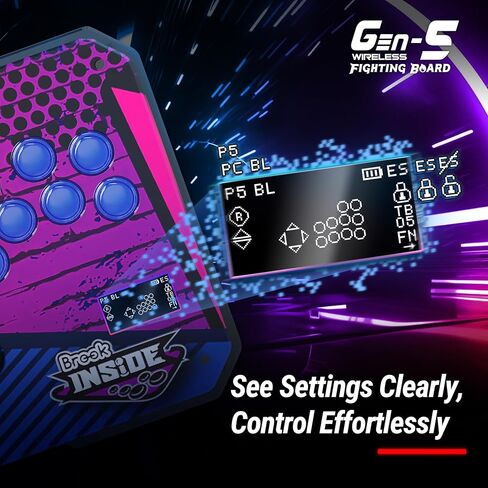 Brook Gaming Gen5W Fighting Board – Wireless Compatible Controller Board for P5, PC & Steam Deck | Ultra-Low Latency | Turbo, Macro & RGB Customization in Saudi Arabia