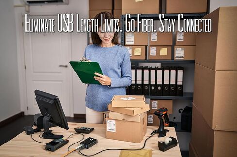 USB 3.0/2.0/1.1 to Fiber Optic Extender with 4-Port USB Hub – Up to 820ft 250m Over SM/MM LC Fiber – Plug & Play, No Driver Needed – Power from USB – Supports High-Speed Devices & Cameras in Saudi Arabia