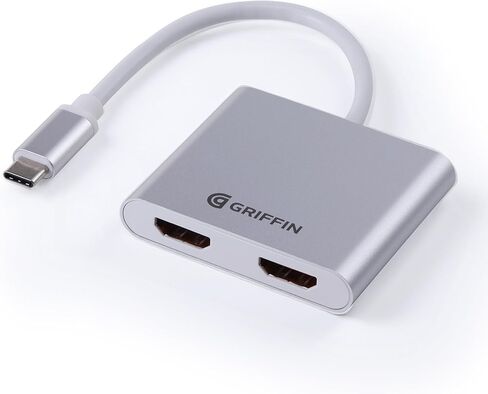 محور جريفين 4 في 1، محول USB C Hub متعدد المنافذ مع USB 3.0، محول HDMI مزدوج 4K لأجهزة الكمبيوتر المحمول، MacBook، والمزيد، توصيل طاقة 100 وات in Kuwait