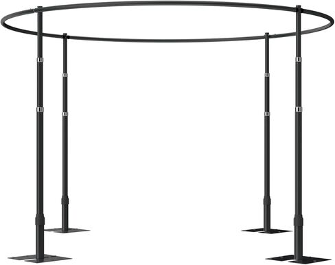 Backdrop Stand Heavy Duty, 10x10ft Round Pipe and Drape Adjustable Background Frame, Photo Backdrop Holder Support Kit for Parties Photography Wedding Photoshoot Decoration- Black in Kuwait