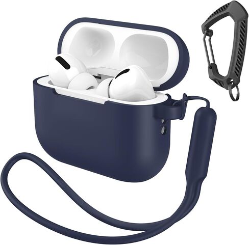 Compatible with AirPods Pro 3 Case with Keychain/Hand Strap, Pro 3rd Generation[2025] Silicone Protective Shockproof Headphone Cover Support Wireless Charging-Black in Saudi Arabia