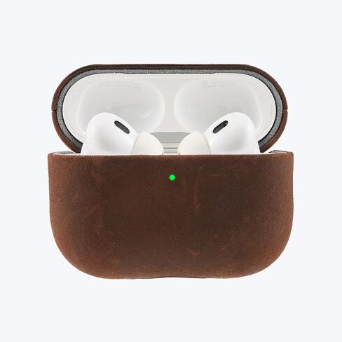 حافظة جلدية من RustBend لأجهزة AirPods Pro 3، لمسة نهائية عتيقة تم ارتداؤها في المعركة، فاخرة ومتينة، حافظة كاملة مصنوعة يدويًا، جلد RustBend Crazy Horse مصنوع يدويًا (أخضر الغابة) in Saudi Arabia