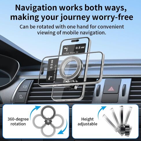 Car Magnetic Phone Mount for Hyundai Tucson 2022 2023 2024 and Hyundai Santa Cruz 2022-2024 Auto Interior Accessories Best Cellphone Holder Mobile Cell Phones Navigation Charging Screen Stand in Saudi Arabia