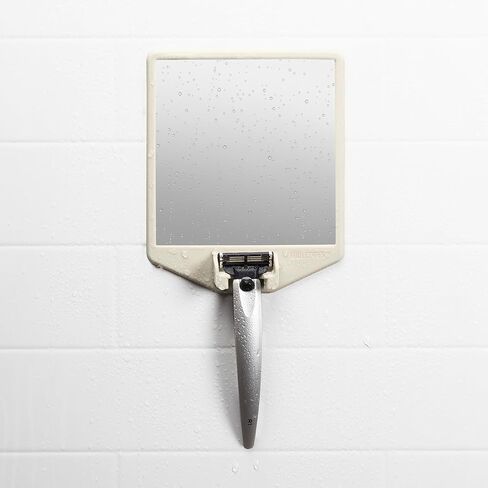 Tooletries – The Joseph - Silicone Waterproof Fogless Shower Mirror and Razor Holder 2in1. Designed for Shaving in The Shower, Removable & Reusable. Grips to Shiny Surfaces Glass, Tile - Charcoal in Saudi Arabia