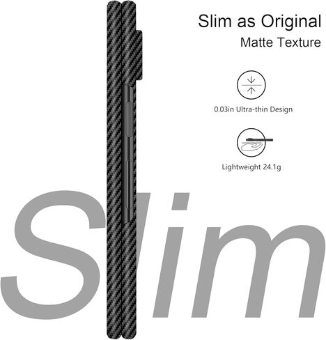 Slim & Thin Carbon Fiber Case for Google Pixel Fold Compatible with MagSafe, Aramid Fiber Cover with Magnetic for Pixel Fold, Matte Black in Saudi Arabia
