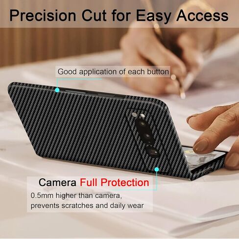 Slim & Thin Carbon Fiber Case for Google Pixel Fold Compatible with MagSafe, Aramid Fiber Cover with Magnetic for Pixel Fold, Matte Black in Saudi Arabia