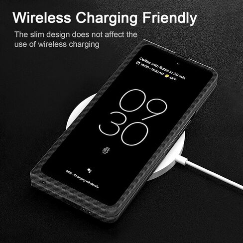 Slim & Thin Carbon Fiber Case for Google Pixel Fold Compatible with MagSafe, Aramid Fiber Cover with Magnetic for Pixel Fold, Matte Black in Saudi Arabia