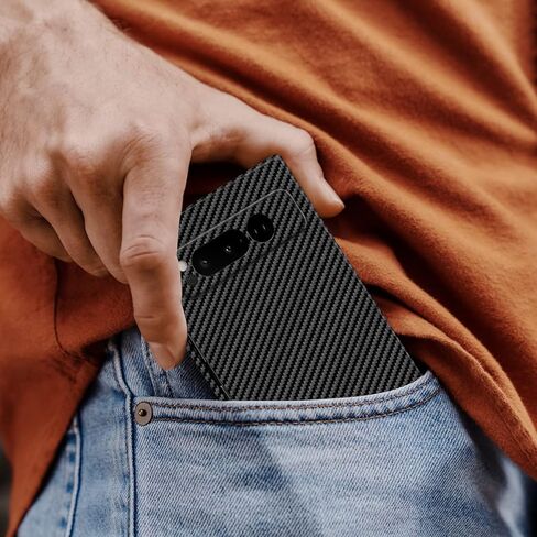 Slim & Thin Carbon Fiber Case for Google Pixel Fold Compatible with MagSafe, Aramid Fiber Cover with Magnetic for Pixel Fold, Matte Black in Saudi Arabia