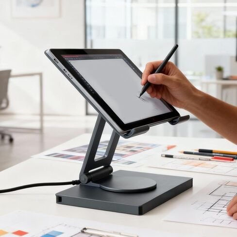 100W PD Charging USB C Laptop Docking Station, 7 in 1 Tablet Holder Hub, 4K 30Hz, 360 Swivel, Aluminum Alloy, for Laptop, Home Office in Saudi Arabia