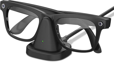 حامل شحن لنظارات Ray-Ban Meta الذكية، قاعدة شحن محمولة لـ Wayfarer، بطانة الرأس، Skyler مع كابل USB-C بطول 3.3 قدم، شاحن لنظارات Meta RayBan (قاعدة شحن) in Kuwait