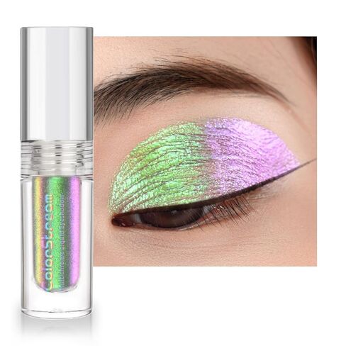 CHARMACY Duochrome Eyeshadow Liquid, Intense Multicolor Shifting, Long Lasting Glitter Eyeshadow, Metallic Pigments Sparkling Shiny Liquid Eye Makeup, 1.6g (#02) in Kuwait