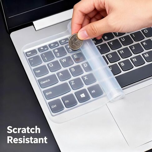 2PCS Universal Keyboard Film – Silicone Waterproof Cover for 15-17 Inches Laptops - Clear in Saudi Arabia