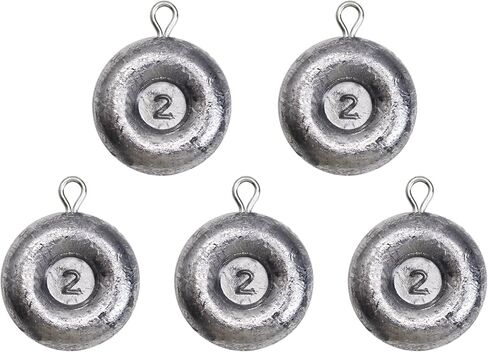 Disc Sinkers Lead Coin Weights Flat Round Sinker for Surf Drifting River Trolling Catfishing Fishing Pancake Sinkers and Weights 3/4oz - 8oz in Kuwait