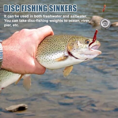Disc Sinkers Lead Coin Weights Flat Round Sinker for Surf Drifting River Trolling Catfishing Fishing Pancake Sinkers and Weights 3/4oz - 8oz in Kuwait
