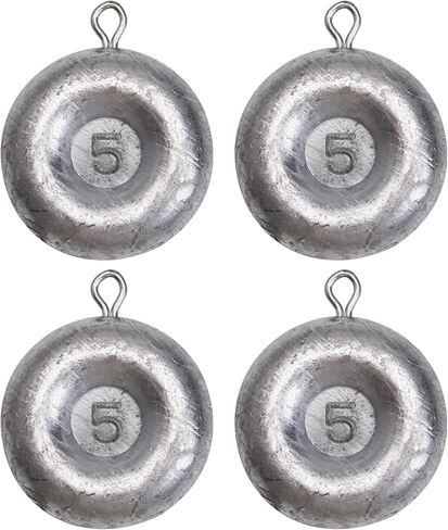 Disc Sinkers Lead Coin Weights Flat Round Sinker for Surf Drifting River Trolling Catfishing Fishing Pancake Sinkers and Weights 3/4oz - 8oz in Kuwait