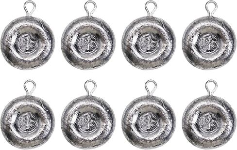 Disc Sinkers Lead Coin Weights Flat Round Sinker for Surf Drifting River Trolling Catfishing Fishing Pancake Sinkers and Weights 3/4oz - 8oz in Kuwait