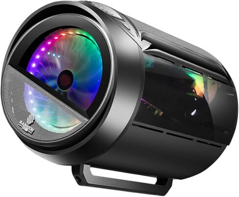 حقيبة كمبيوتر دائرية معدلة RGB لتبريد المياه من BESPORTBLE، حاوية مضيفة للألعاب Matx مع لوحة جانبية بانورامية، أسود - هيكل كمبيوتر مكتبي للبنيات المخصصة وعشاق الرياضات الإلكترونية in Kuwait