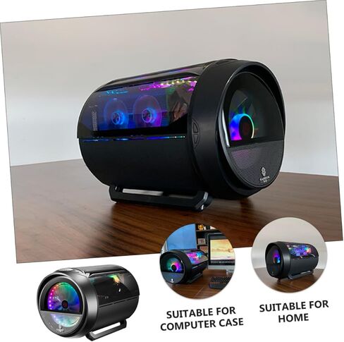 حقيبة كمبيوتر دائرية معدلة RGB لتبريد المياه من BESPORTBLE، حاوية مضيفة للألعاب Matx مع لوحة جانبية بانورامية، أسود - هيكل كمبيوتر مكتبي للبنيات المخصصة وعشاق الرياضات الإلكترونية in Kuwait