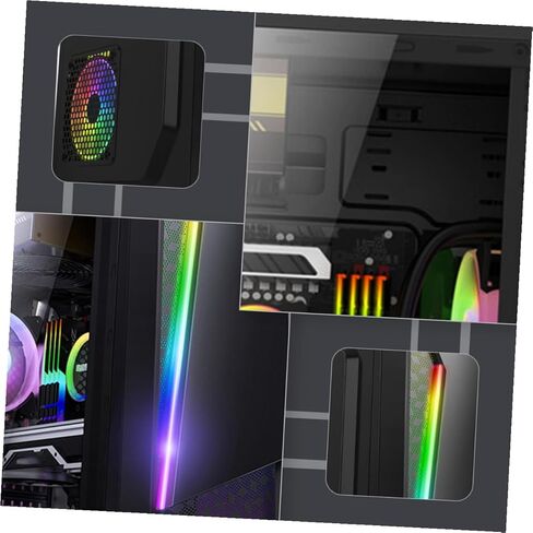 Gaming Desktop Computer Case with Acrylic Side Panel, USB 3.0, Black Mid Tower Chassis Compatible with ATX and Matx Motherboards for Home and Cafe Use in Saudi Arabia