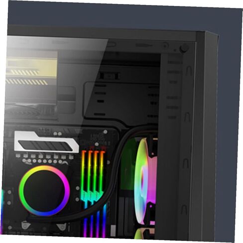 Gaming Desktop Computer Case with Acrylic Side Panel, USB 3.0, Black Mid Tower Chassis Compatible with ATX and Matx Motherboards for Home and Cafe Use in Saudi Arabia