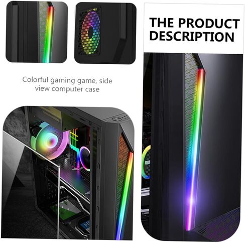 Gaming Desktop Computer Case with Acrylic Side Panel, USB 3.0, Black Mid Tower Chassis Compatible with ATX and Matx Motherboards for Home and Cafe Use in Saudi Arabia