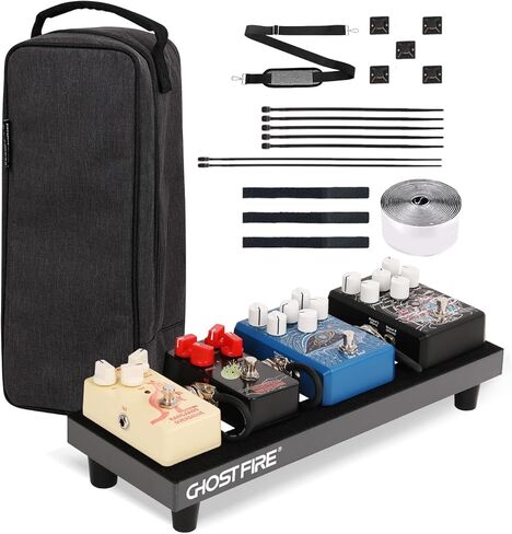 Ghost Fire Guitar Pedal Board Aluminum Alloy 1.76lb Super light Effect Pedalboard 19.8''x11.5'' with Carry Bag,SPL-04 and Power Supply GS10-SV2 in Saudi Arabia