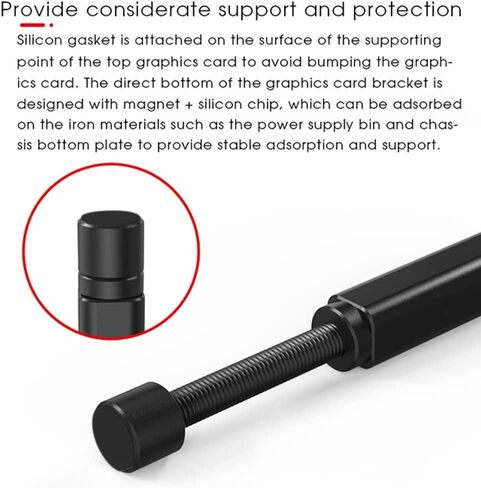 GPU Support Bracket,Graphics Video Card Brace with Height Adjustable,Video Cards Sag Holder Bracket,Sag Holder for Universal Graphics Card Sag,Easy to Install(Silver) in Kuwait